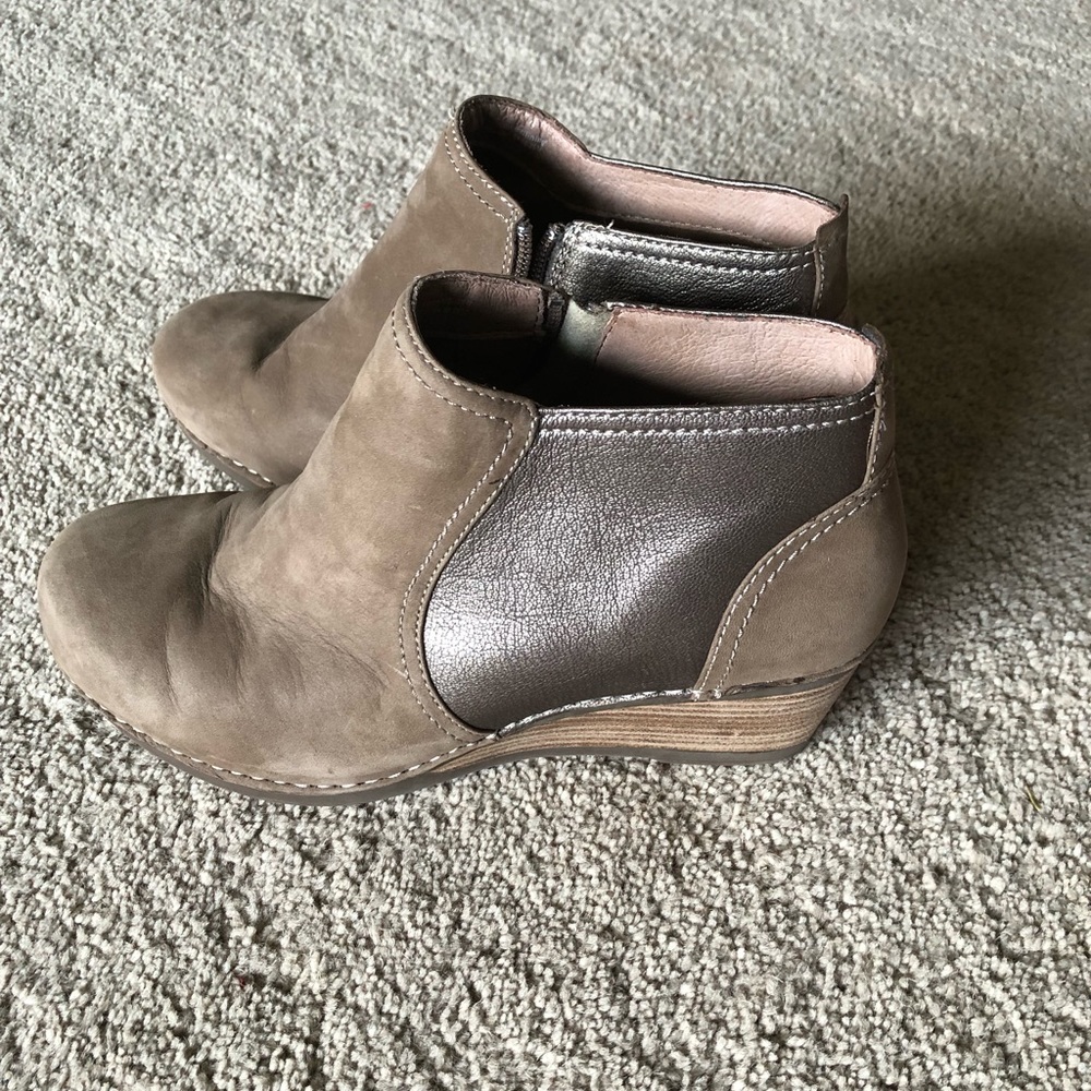 Dansko Susan Nubuck Leather Wedge Bootie